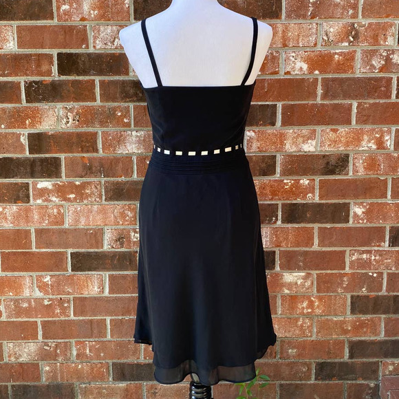 Loft Ann Taylor Black Chiffon Dress Size 4 - Picture 2 of 6